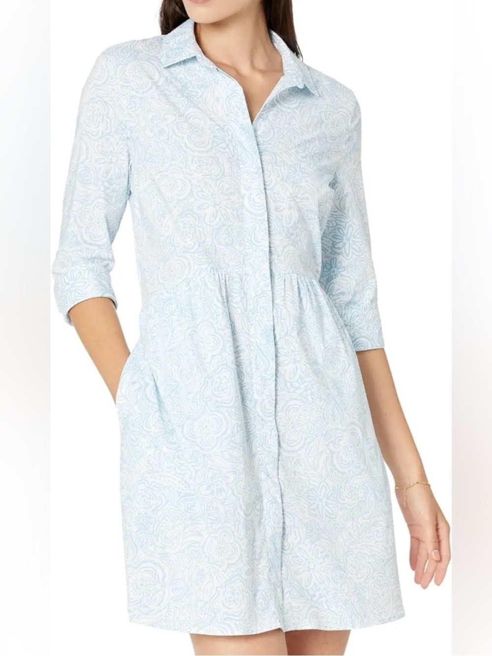 Southern Tide Cara Brrr Forever Floral Dress, Light Blue, S
